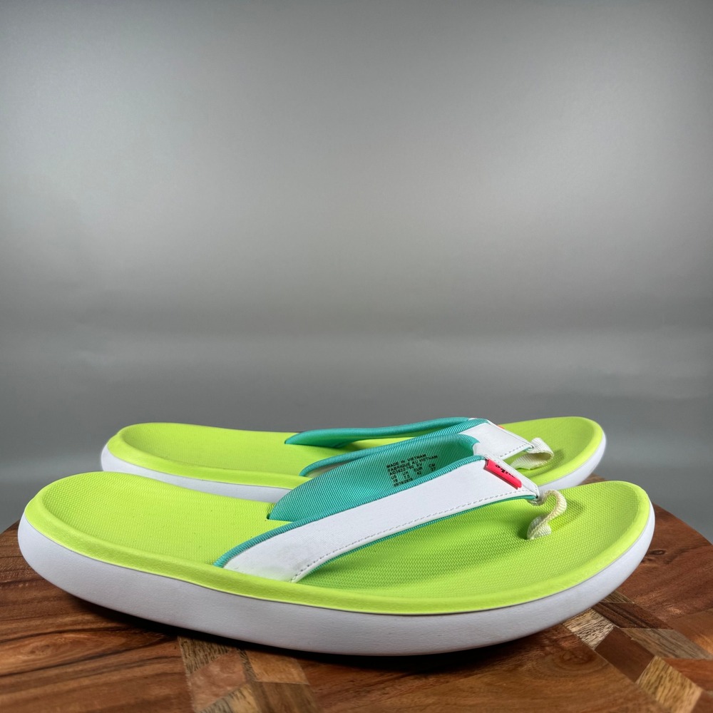 Nike Solay Womens Flip Flop Sandals Volt White Teal AO3622-700 Size 10